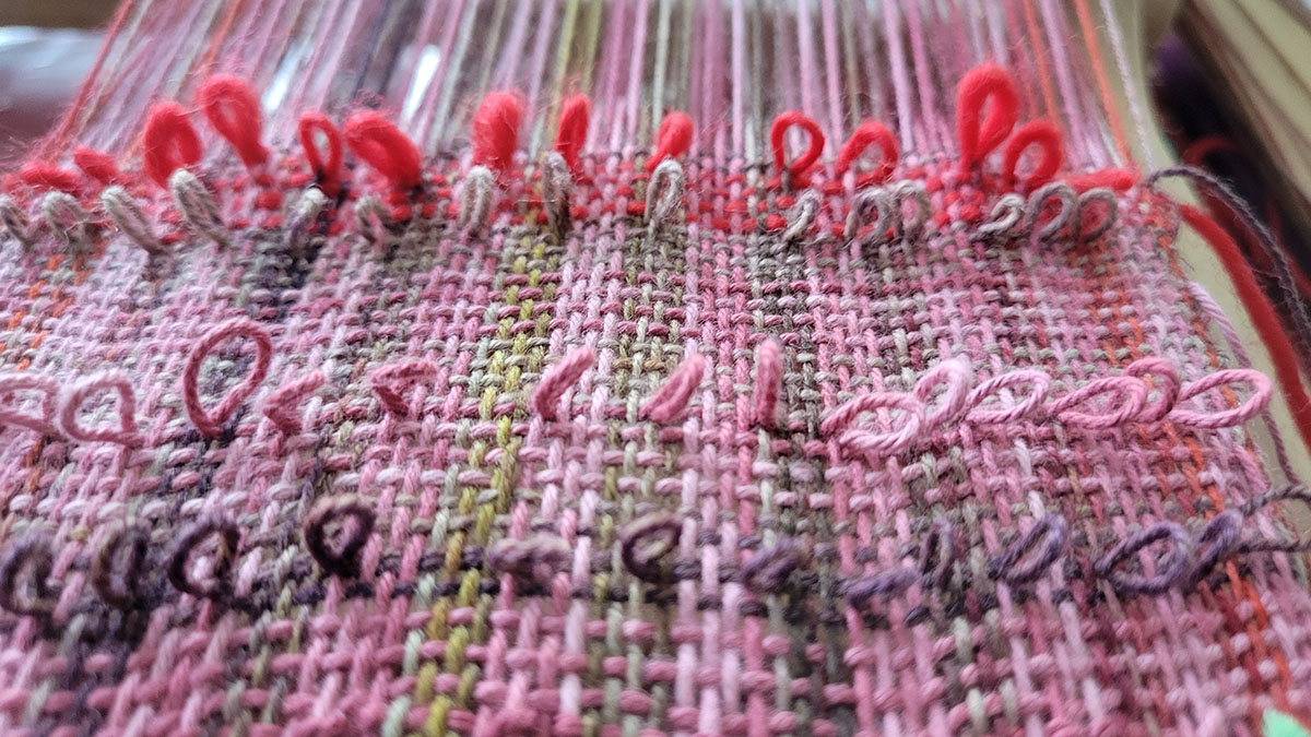 Looped pile in different colors