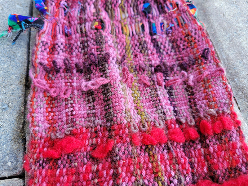 Looped pile felted into blobs