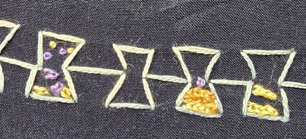 First set of Japanese darning stitches with data